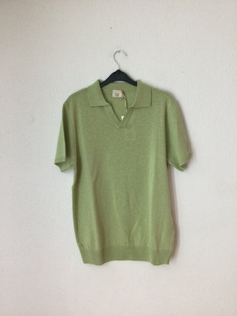 Polo in Maglia di Filo Scollo a V Desert Crew 