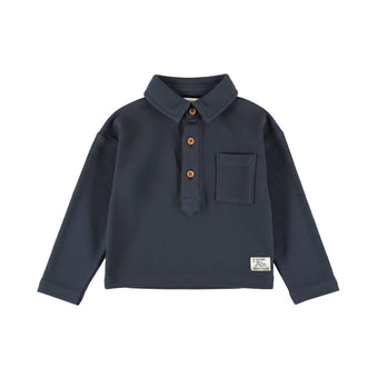 Polo Manica Lunga Neonato Dirkje Blu con Taschino – 3-24 Mesi