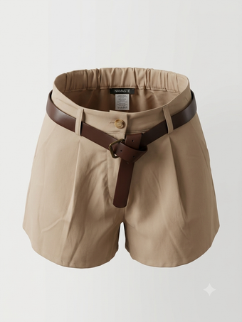 Short Donna con Cintura – Beige o Verde Militare 