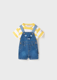 Mayoral Completo salopette jeans neonato