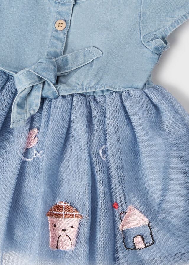 Mayoral Vestito jeans con tulle