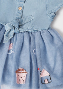Mayoral Vestito jeans con tulle