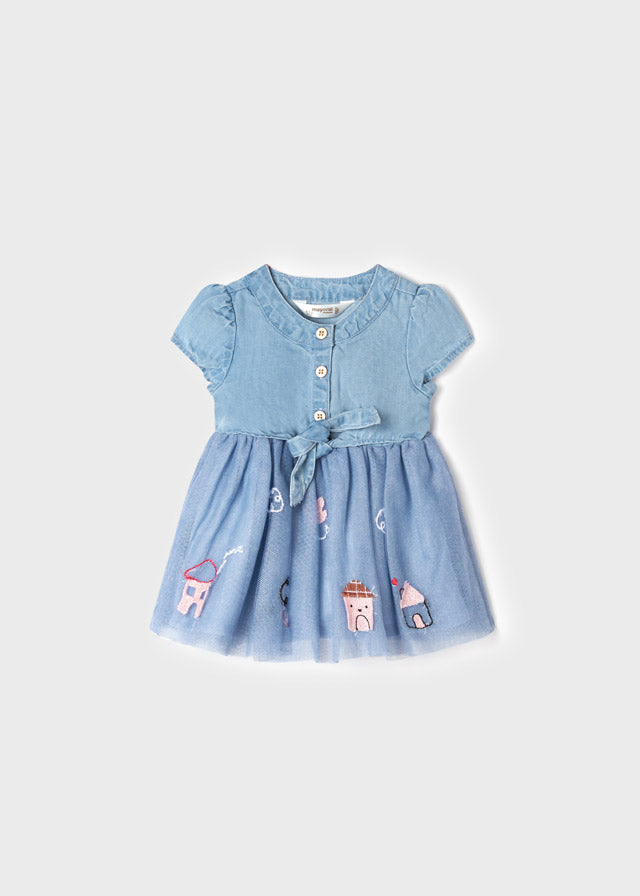 Mayoral Vestito jeans con tulle