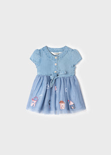 Mayoral Vestito jeans con tulle