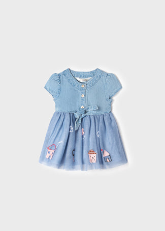 Mayoral Vestito jeans con tulle
