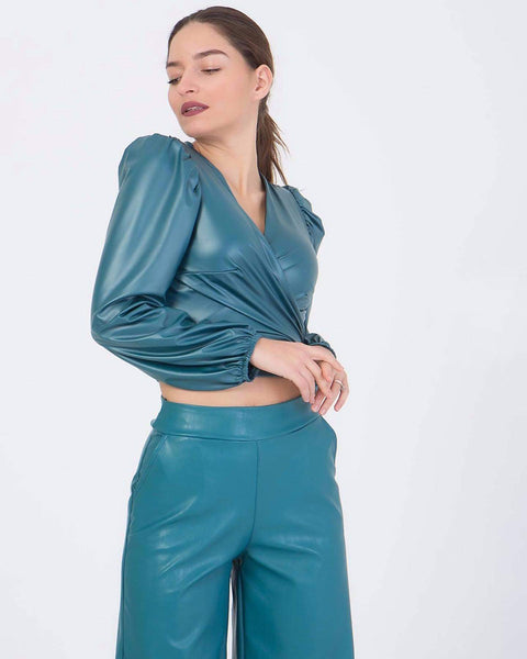 Coocu Top Cropped Verde petrolio