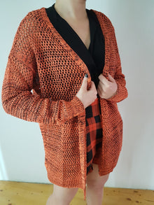 Cardigan traforato lungo