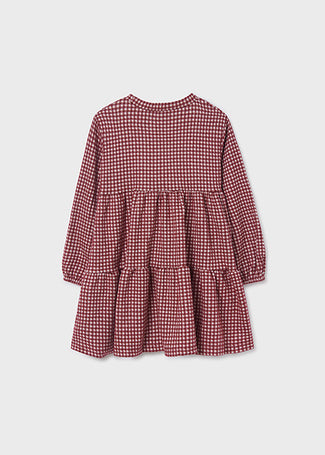 Mayoral Vestito stampato vichy e borsetta