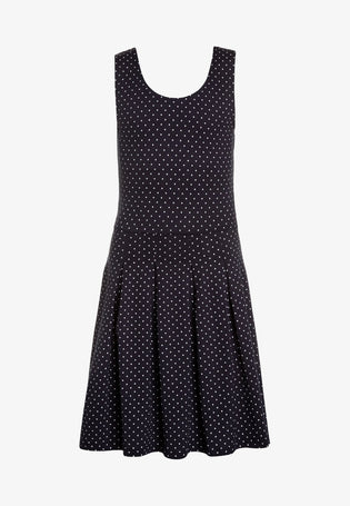 Lemon Beret Vestito Smanicato a pois
